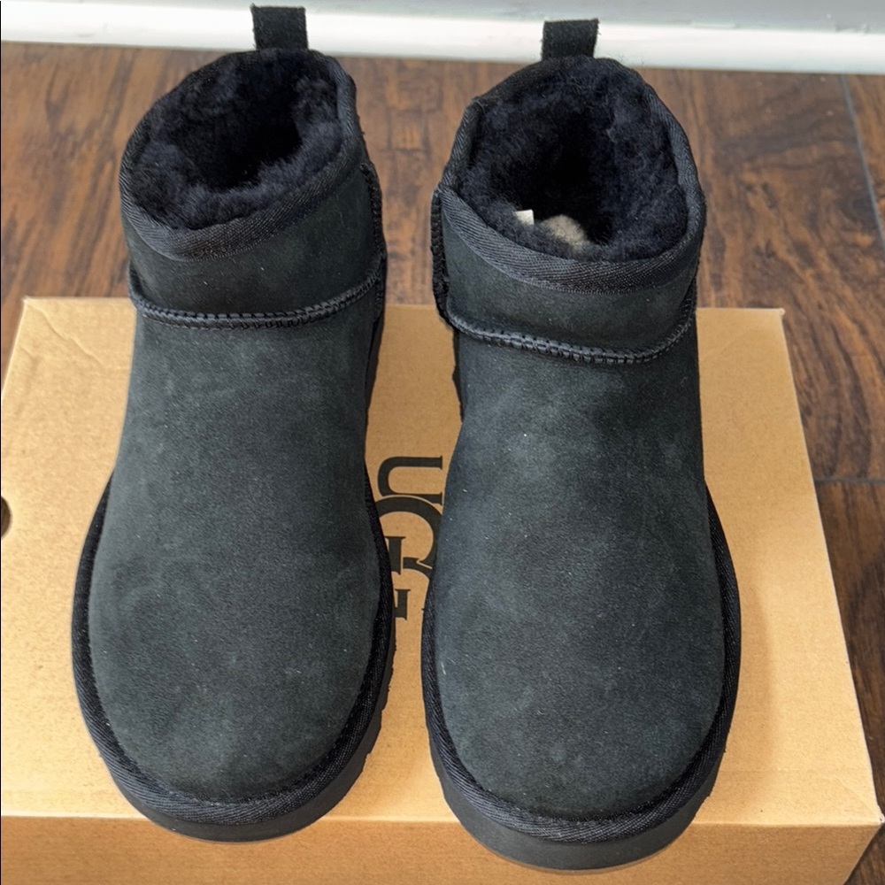 UGG Black Suede Ankle Boots